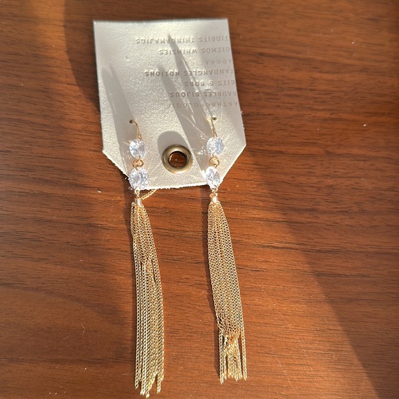 NWT Anthropologie Crystal Gold Earring! - Picture 4 of 5